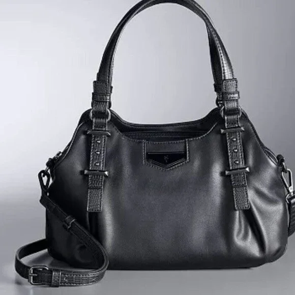 Simply Vera Vera Wang "Buena Satchel" Crossbody Purse Black Never Used **READ** - Picture 2 of 13